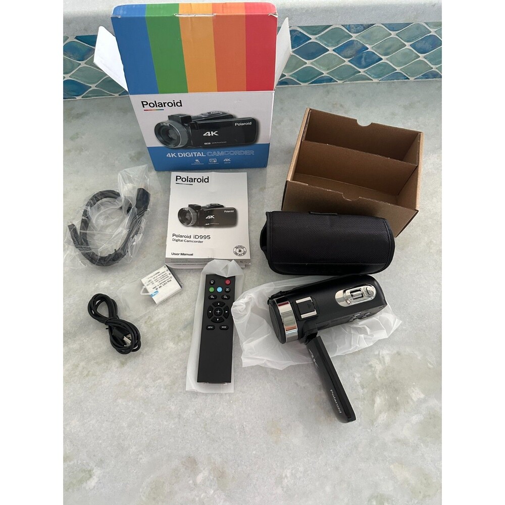 Polaroid 4K 18X Zoom Touch Screen Wi-Fi Camcorder Black Complete New In Box $129